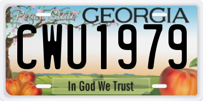 GA license plate CWU1979