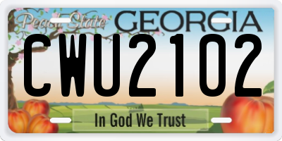 GA license plate CWU2102