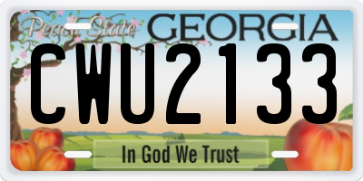 GA license plate CWU2133