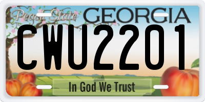 GA license plate CWU2201