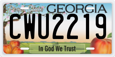 GA license plate CWU2219