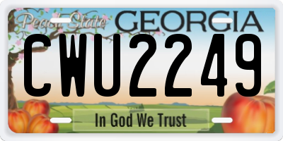 GA license plate CWU2249