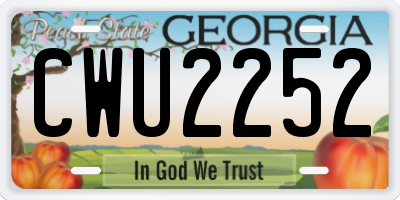 GA license plate CWU2252
