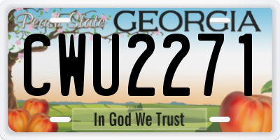 GA license plate CWU2271