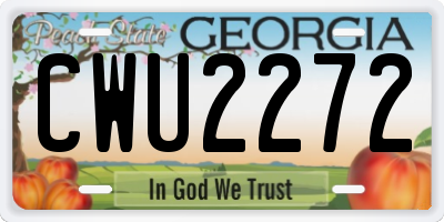 GA license plate CWU2272