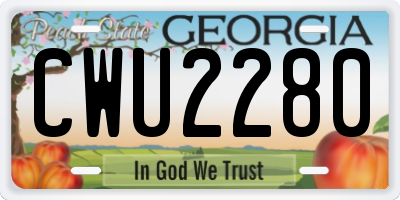 GA license plate CWU2280