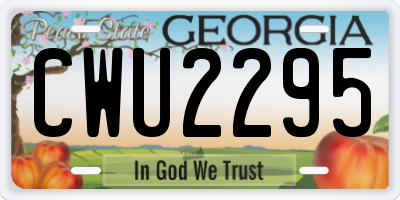 GA license plate CWU2295