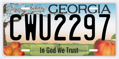 GA license plate CWU2297