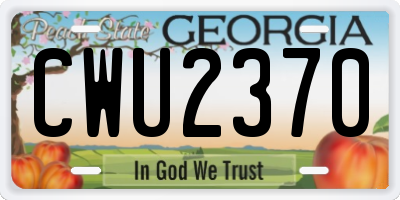 GA license plate CWU2370