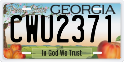 GA license plate CWU2371