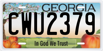 GA license plate CWU2379