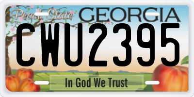 GA license plate CWU2395