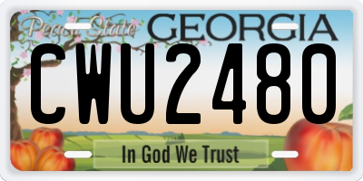 GA license plate CWU2480