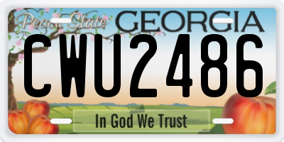 GA license plate CWU2486