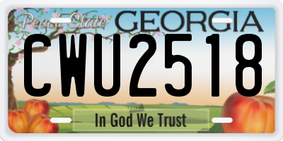 GA license plate CWU2518