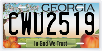 GA license plate CWU2519