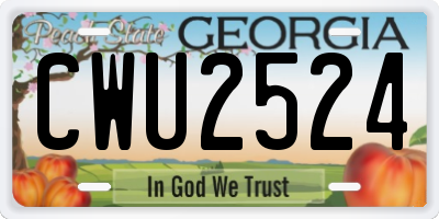 GA license plate CWU2524