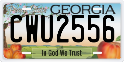 GA license plate CWU2556