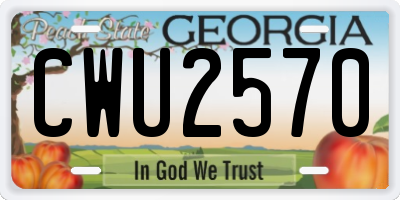GA license plate CWU2570