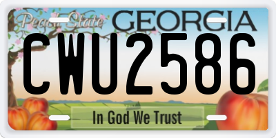 GA license plate CWU2586