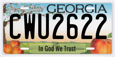 GA license plate CWU2622