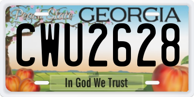 GA license plate CWU2628