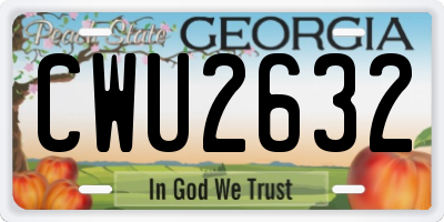 GA license plate CWU2632