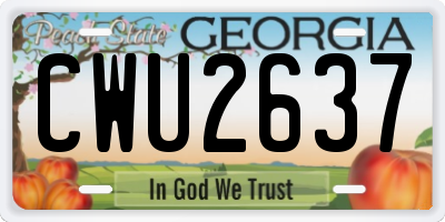 GA license plate CWU2637