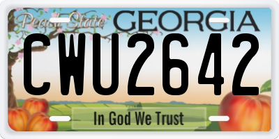 GA license plate CWU2642
