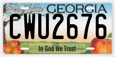 GA license plate CWU2676