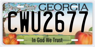 GA license plate CWU2677