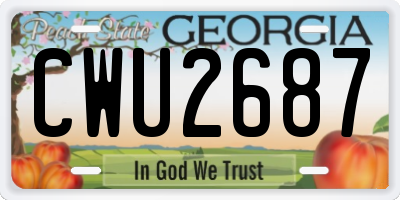 GA license plate CWU2687