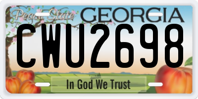 GA license plate CWU2698