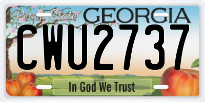 GA license plate CWU2737