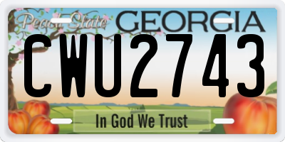 GA license plate CWU2743