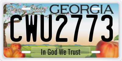 GA license plate CWU2773