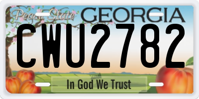 GA license plate CWU2782