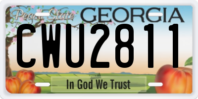 GA license plate CWU2811