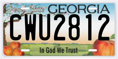 GA license plate CWU2812