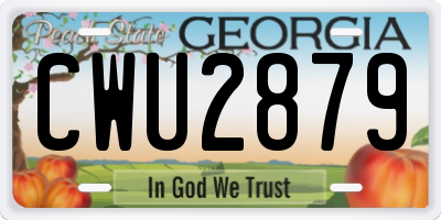 GA license plate CWU2879