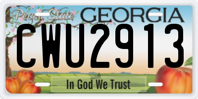 GA license plate CWU2913