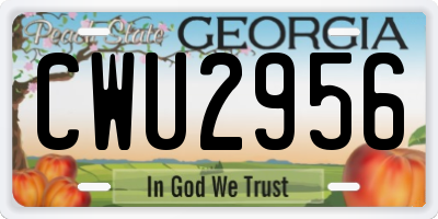 GA license plate CWU2956