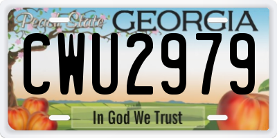 GA license plate CWU2979