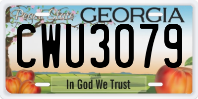 GA license plate CWU3079