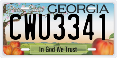 GA license plate CWU3341