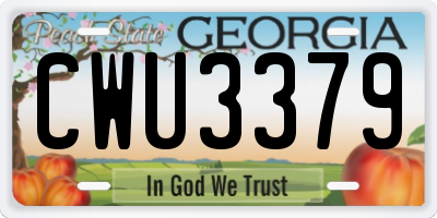 GA license plate CWU3379