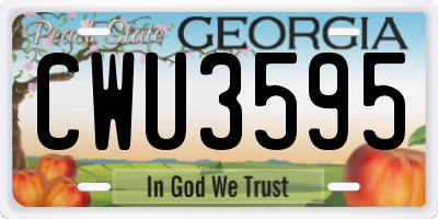 GA license plate CWU3595