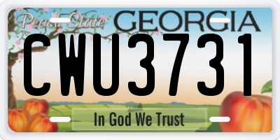 GA license plate CWU3731