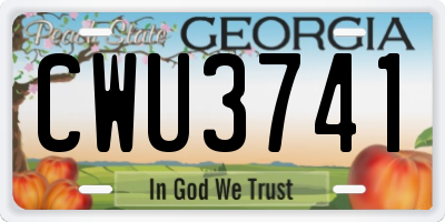 GA license plate CWU3741
