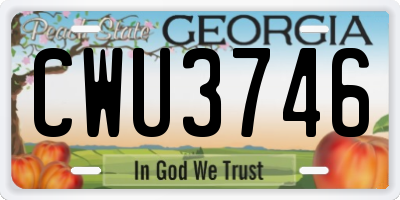 GA license plate CWU3746